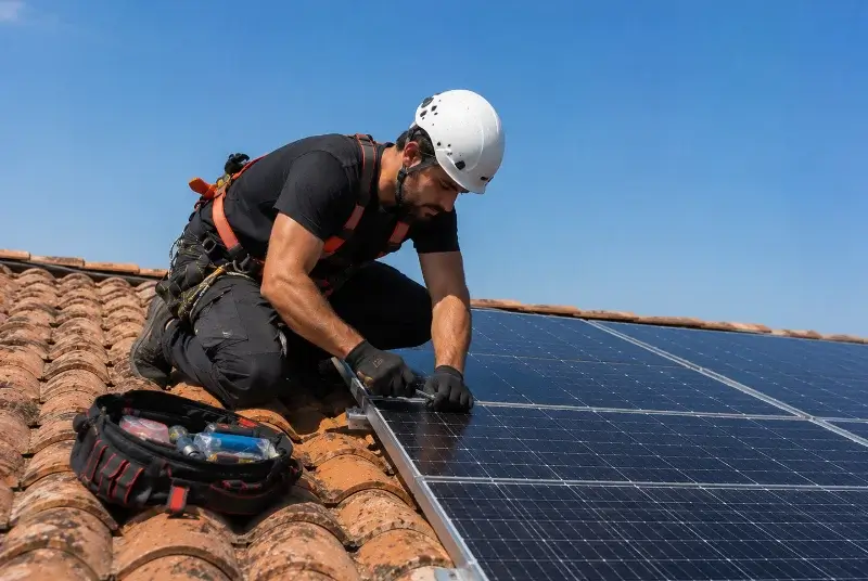 Maintenance et monitoring de panneaux solaires à Porte des Pierres Dorées